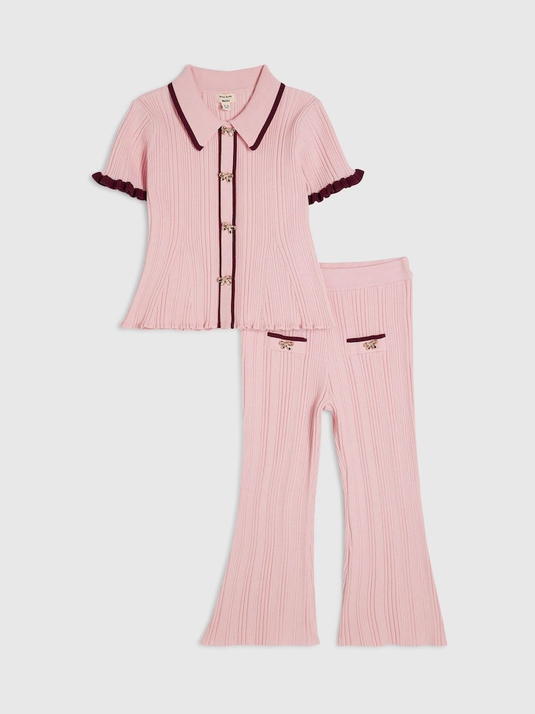 Rosa - River Island Peplum Top & Kickflare Set - Imagen 1 de 5