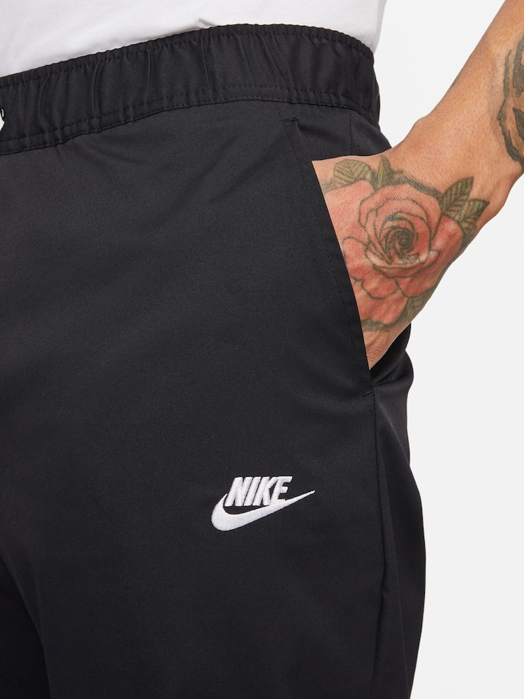 Nike Black Club Woven Tapered Leg Joggers - Image 3 of 10