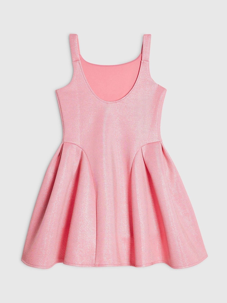 River Island Pink Glitter Bow Dress - Image 2 of 4