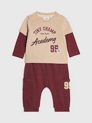 River Island Red Tiny Champ Top & Jogger Set - Image 3 of 5