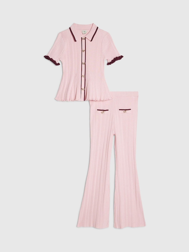 River Island Pink Peplum Top & Kickflare Set - Image 1 of 5 River Island Pink Peplum Top & Kickflare Set - Image 1 of 5