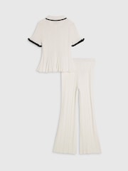 River Island Cream Peplum Top & Kickflare Set - Image 2 of 4