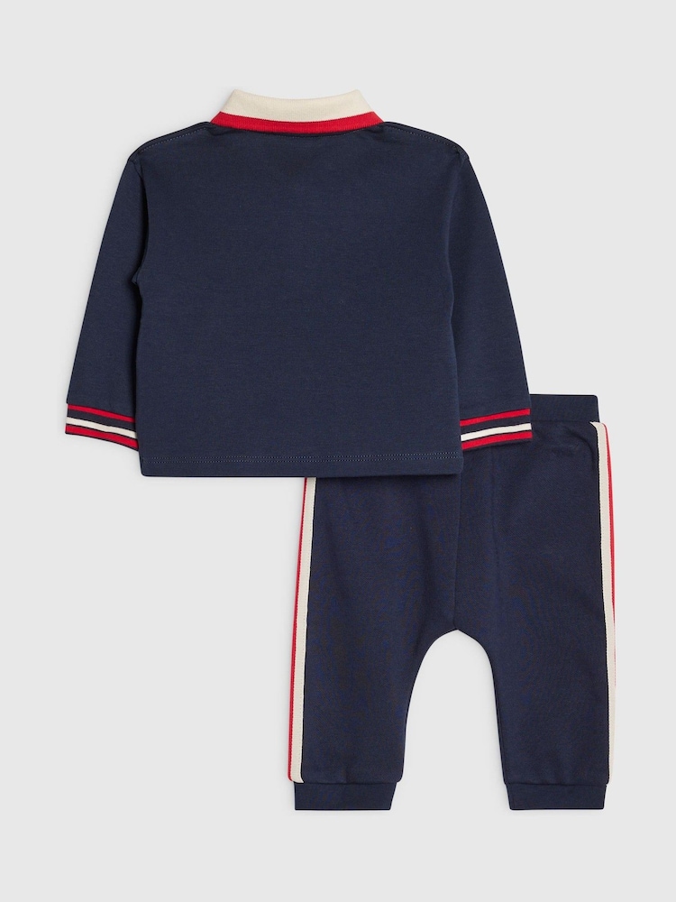 River Island Blue Varsity Badge Top & Joggers Set - Image 2 of 5 River Island Blue Varsity Badge Top & Joggers Set - Image 2 of 5