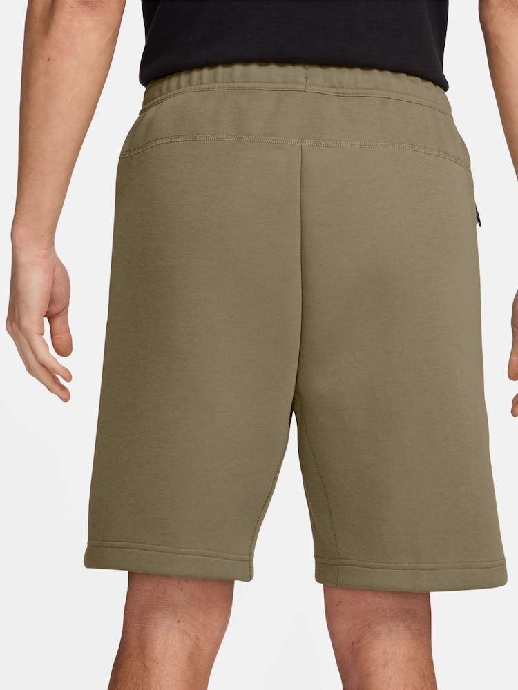 Nike Neutral Olive Tech Fleece Shorts - Image 2 of 4 Nike Neutral Olive Tech Fleece Shorts - Image 2 of 4
