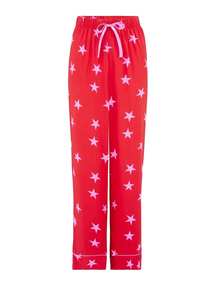 Pour Moi Red Luxe Woven Twill Pyjamas Set - Image 8 of 8