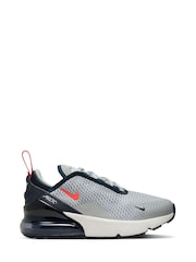 Nike Grey/Red Air Max 270 Junior Trainers - Image 1 of 10