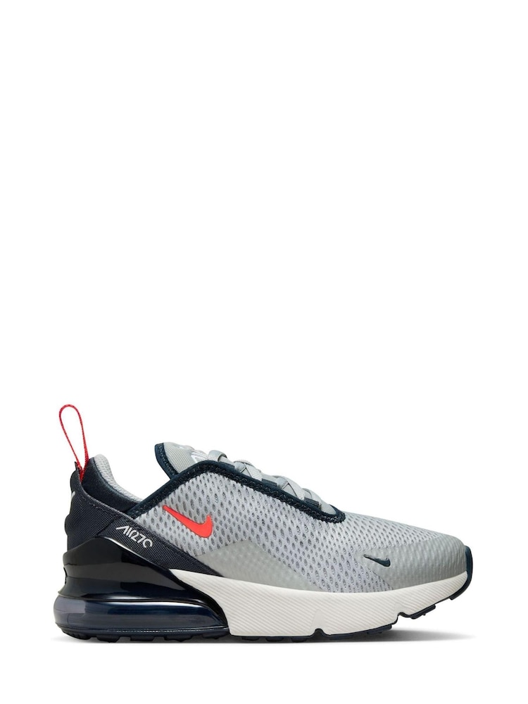 Nike Grey/Red Air Max 270 Junior Trainers - Image 1 of 10