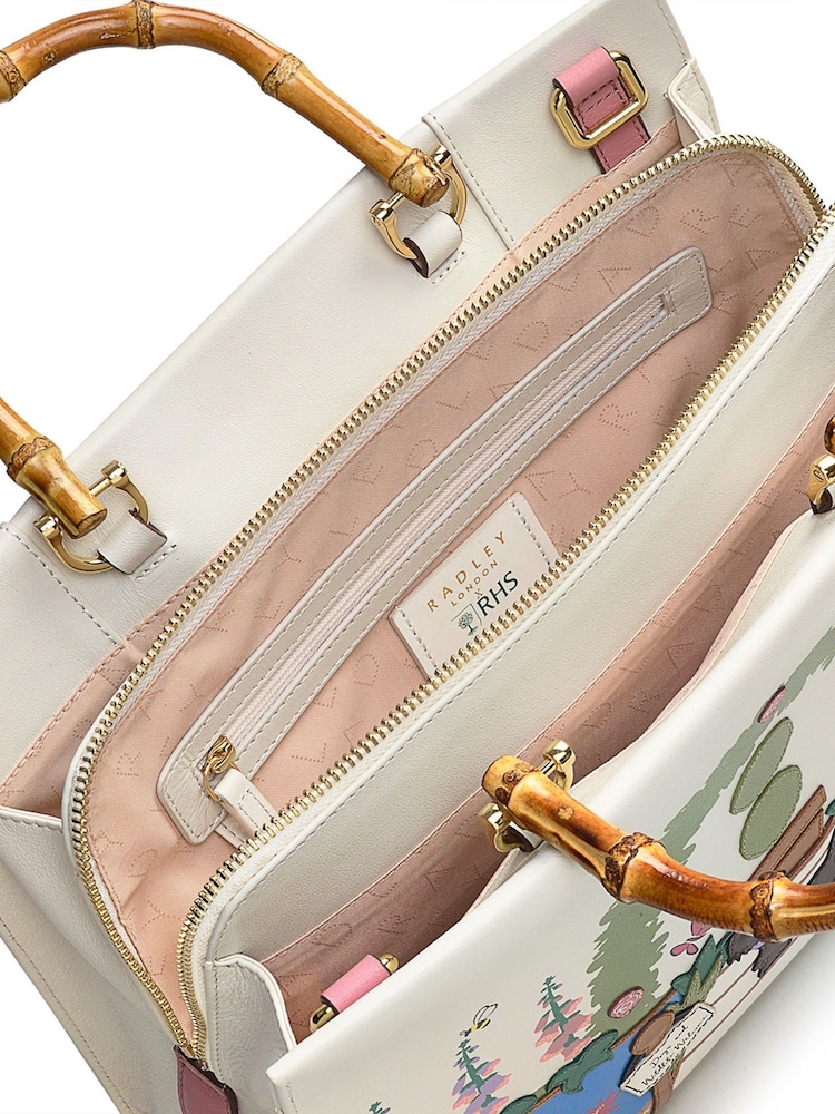 Radley London Medium The Rhs Collection 24 Zip Top Multiway White Bag - Image 4 of 4