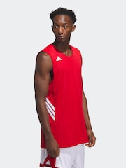 adidas Red 3G Speed Reversible Basketball Aeroready Tank Top - Image 3 of 7