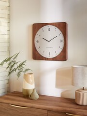 Brown Wood Retro Juno Wall Clock - Image 2 of 5