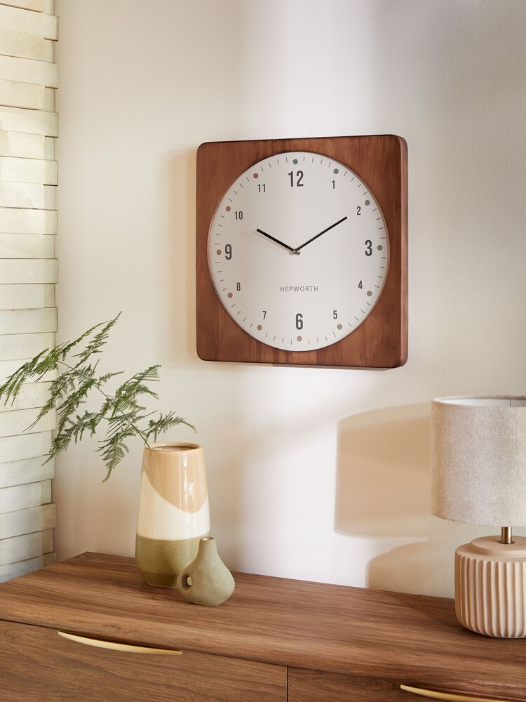 Brown Wood Retro Juno Wall Clock - Image 2 of 5