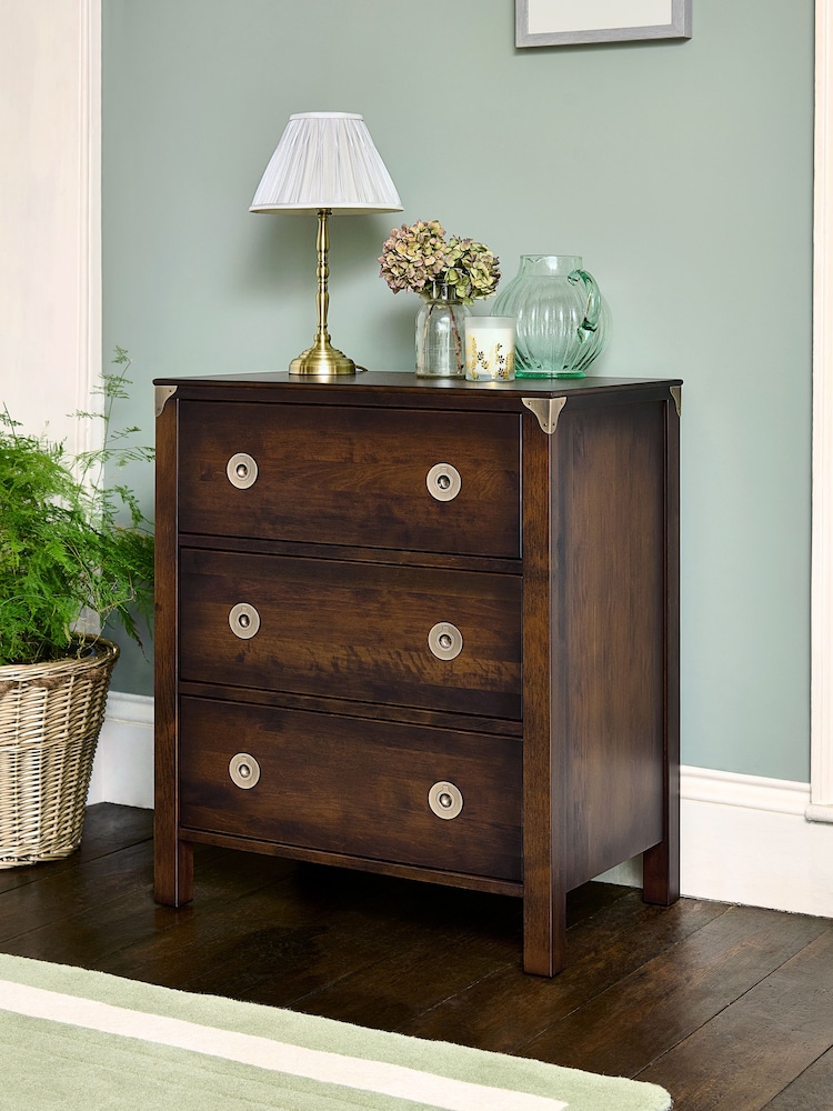 Laura Ashley Dark Chestnut Balmoral 3 Drawer Chest - Image 2 of 6
