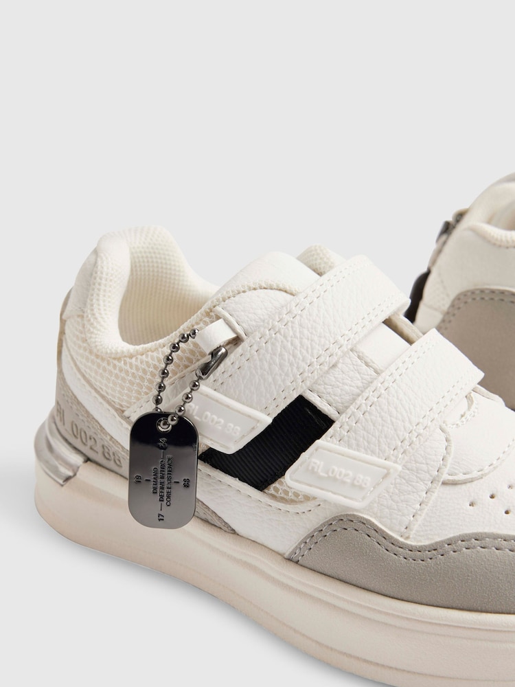 River Island White Block Touch And Close Fastening Trainers - Image 5 of 5 River Island White Block Touch And Close Fastening Trainers - Image 5 of 5