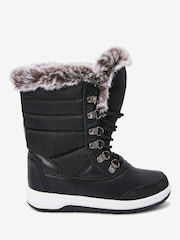 Schwarz - Wasserfeste Schneestiefel mit warmen Fellimitatfutter - Bild 1 von 5