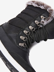 Schwarz - Wasserfeste Schneestiefel mit warmen Fellimitatfutter - Bild 4 von 5