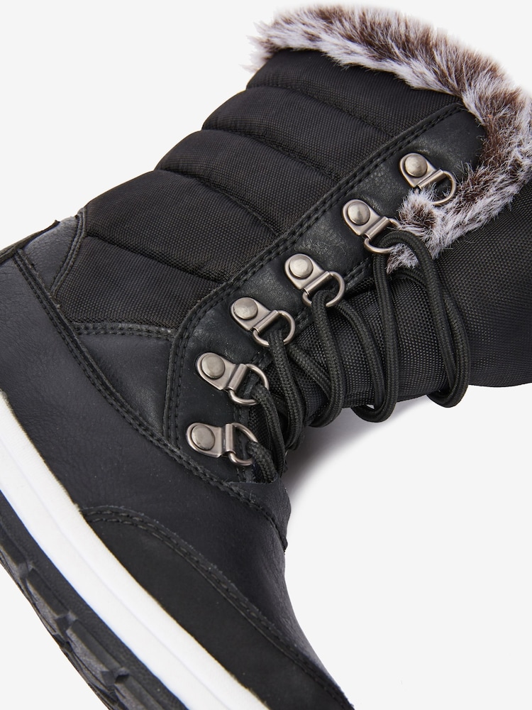 Fur Lined Womens Leather Winter Boots Uk Buy Black Waterproof