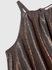 River Island Brown Halter Plisse Dress - Image 3 of 4