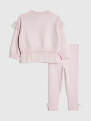 River Island Pink Tulle Bow Top & Leggings Set - Image 2 of 4