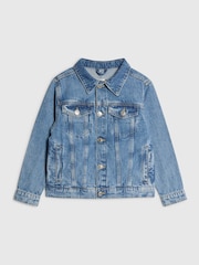 River Island Blue Hooded Denim Jacket - Image 2 of 5