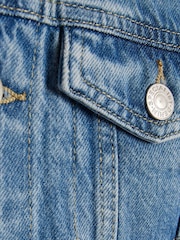 River Island Blue Hooded Denim Jacket - Image 4 of 5
