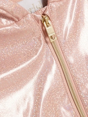 River Island Pink Glitter Bow Pocket Raincoat - Image 4 of 4