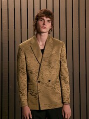 Gold EDIT Relaxed Leopard Print Tuxedo Blazer - Image 1 of 13