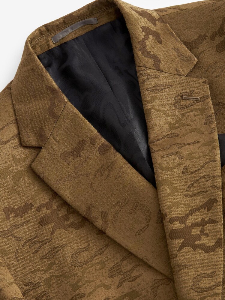 Gold EDIT Relaxed Leopard Print Tuxedo Blazer - Image 10 of 13