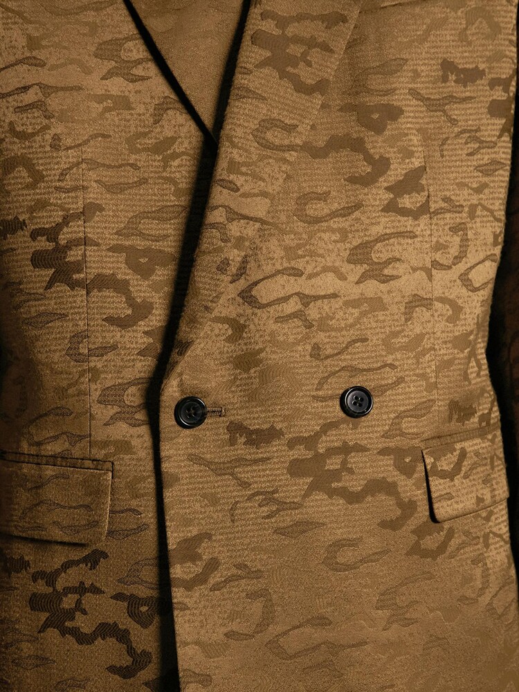 Gold EDIT Relaxed Leopard Print Tuxedo Blazer - Image 7 of 13