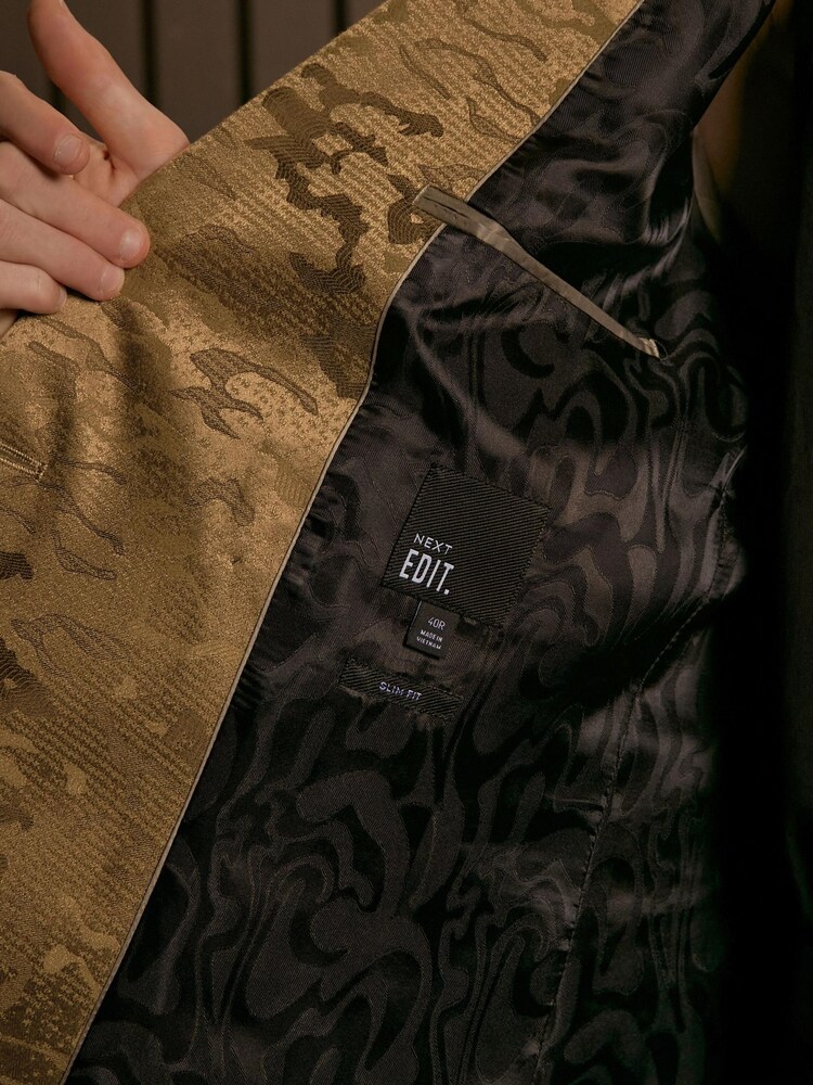 Gold EDIT Relaxed Leopard Print Tuxedo Blazer - Image 8 of 13