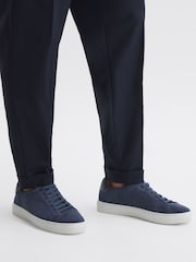 Reiss Airforce Blue Finley Suede Suede Trainers - Image 2 of 6