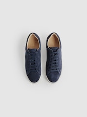 Reiss Airforce Blue Finley Suede Suede Trainers - Image 3 of 6