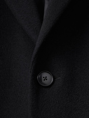 Reiss Black Gable Wool Blend Single Breasted Epsom Overcoat - Image 8 of 8