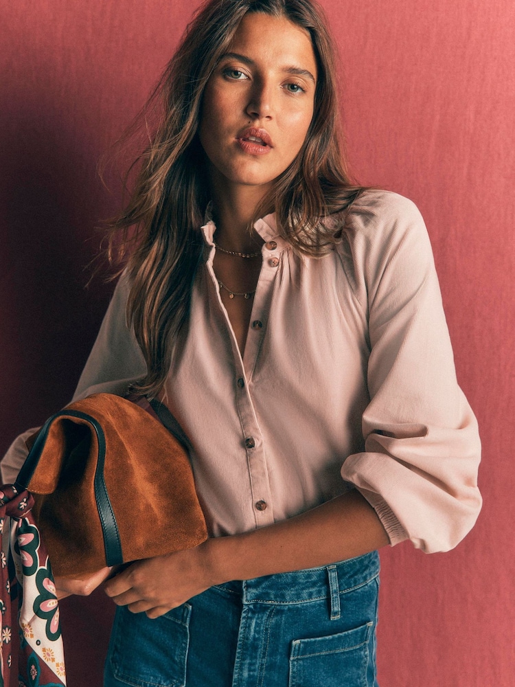 Boden Pink Erica Frill Cord Top - Image 1 of 5 Boden Pink Erica Frill Cord Top - Image 1 of 5
