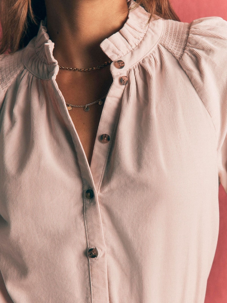 Boden Pink Erica Frill Cord Top - Image 2 of 5 Boden Pink Erica Frill Cord Top - Image 2 of 5