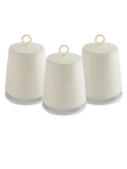 Morphy Richards Set of 3 Cream Dune Canisters - Image 1 of 4