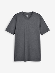 Charcoal Grey Marl Slim Essential V-Neck T-Shirt - Image 3 of 3