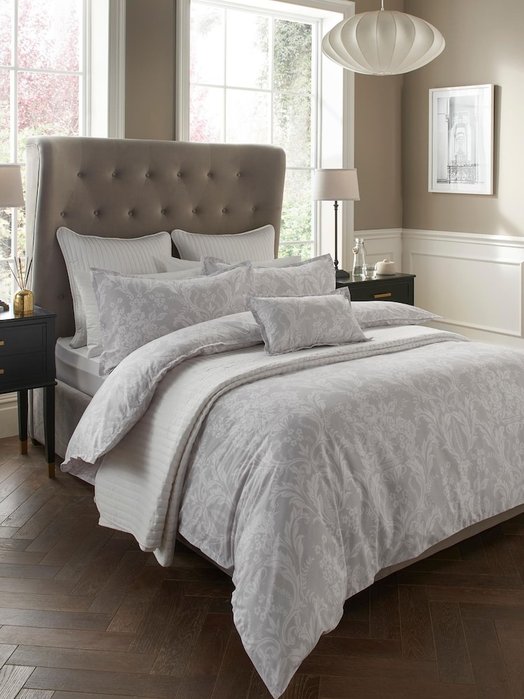 Sam Faiers Grey Darcy Duvet Cover & Pillowcase Set - Image 1 of 3
