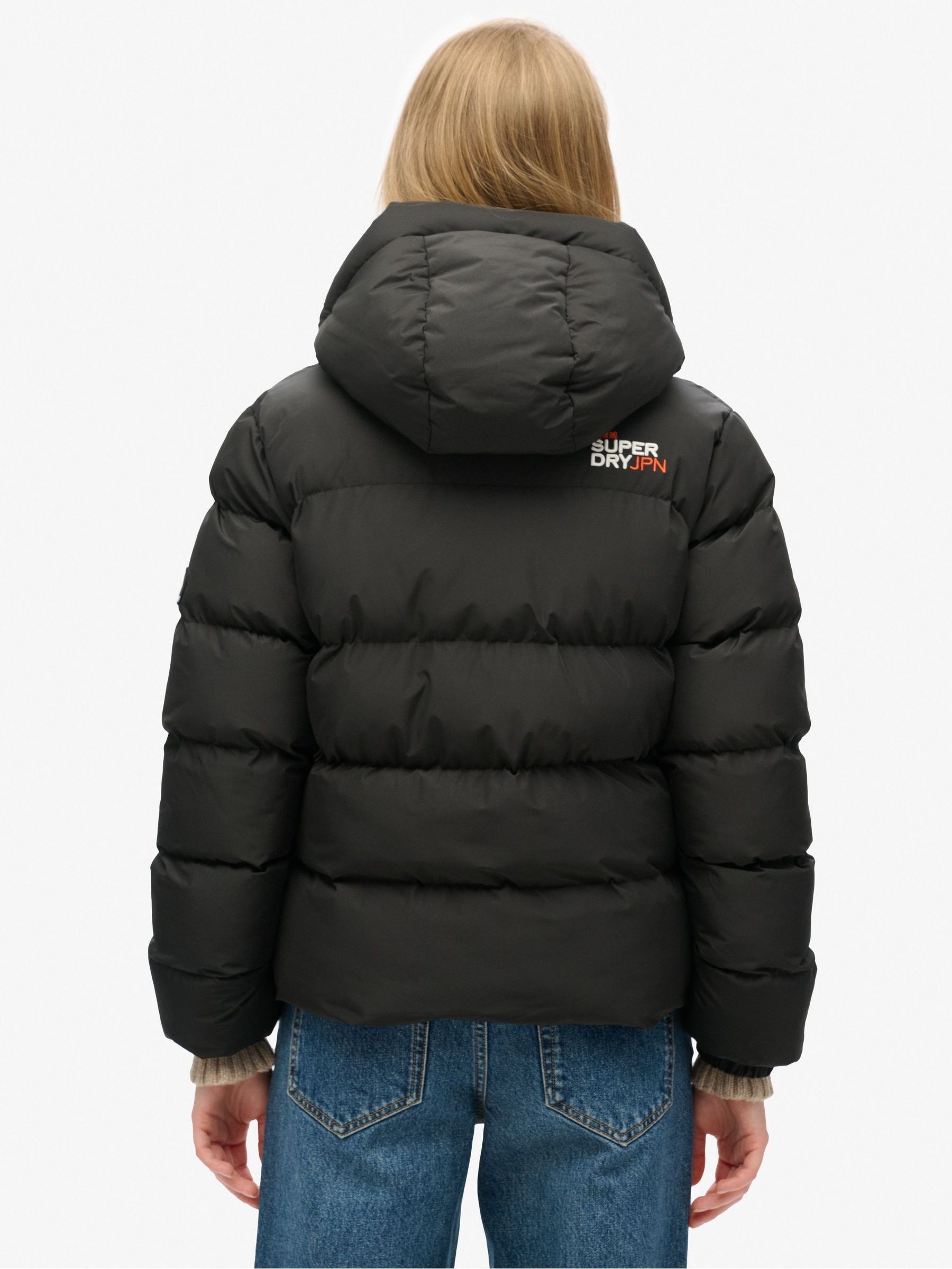 Superdry sports puffer jacket black top