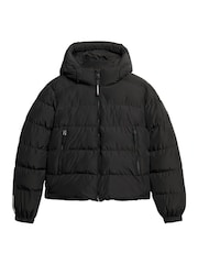 Superdry Black Hooded Sports Puffer Jacket - Image 6 of 8