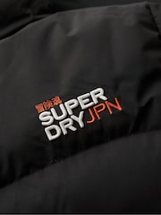 Superdry Black Hooded Sports Puffer Jacket - Image 7 of 8