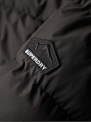 Superdry Black Hooded Sports Puffer Jacket - Image 8 of 8