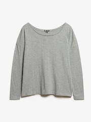 Superdry Smoke Grey Marl Long Sleeve Jersey Top - Image 4 of 5