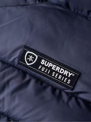 Superdry Eclipse Navy Hooded Fuji Quilt Padded Gilet Jacket - Image 7 of 7