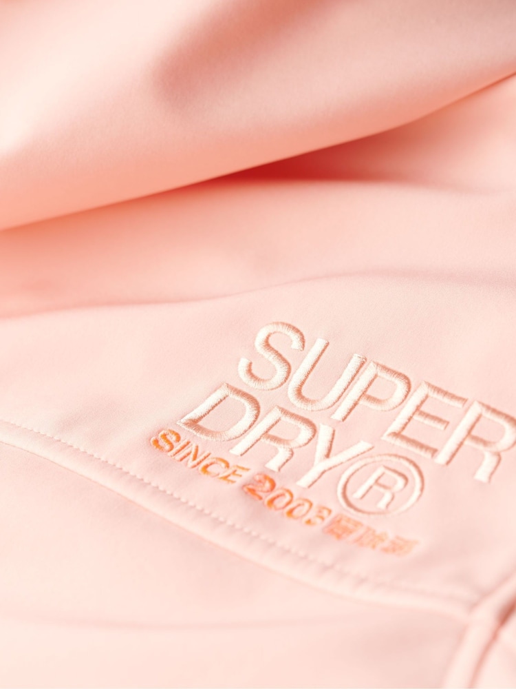 Superdry Peach Pearl Pink Hooded Soft Shell Trekker Jacket - Image 5 of 5 Superdry Peach Pearl Pink Hooded Soft Shell Trekker Jacket - Image 5 of 5