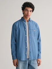 GANT Semi Light Blue Regular Fit Denim 100% Cotton Shirt - Image 1 of 5