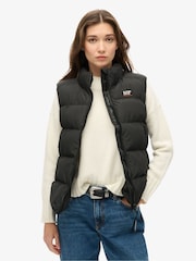 Superdry Black Sports Puffer Gilet - Image 1 of 5