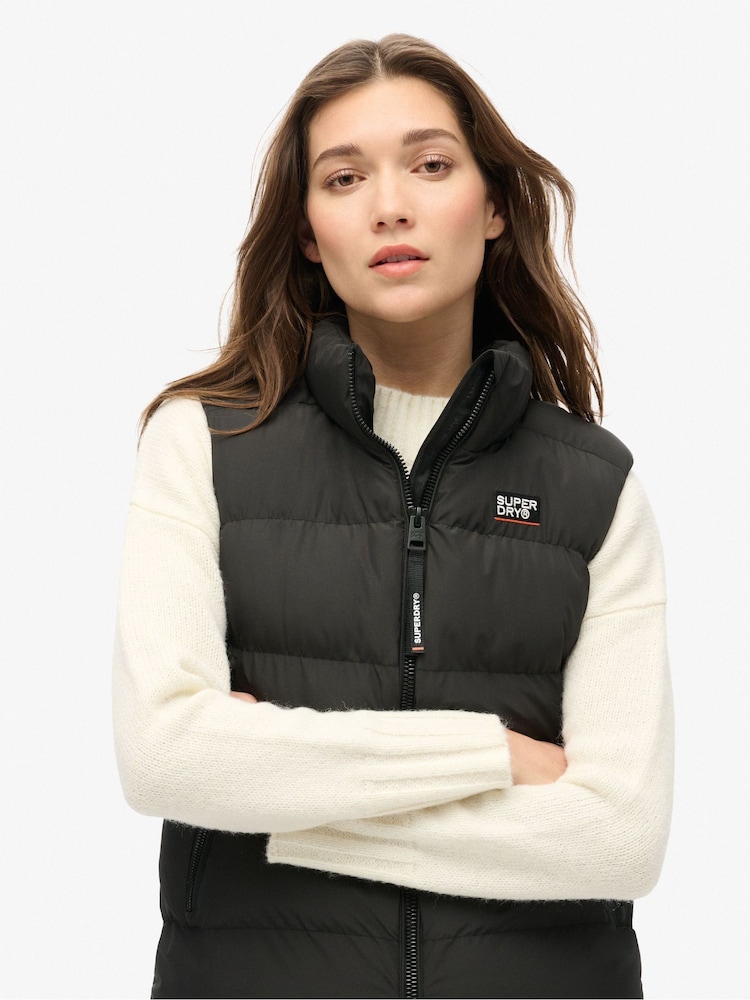 Superdry Black Sports Puffer Gilet - Image 2 of 5