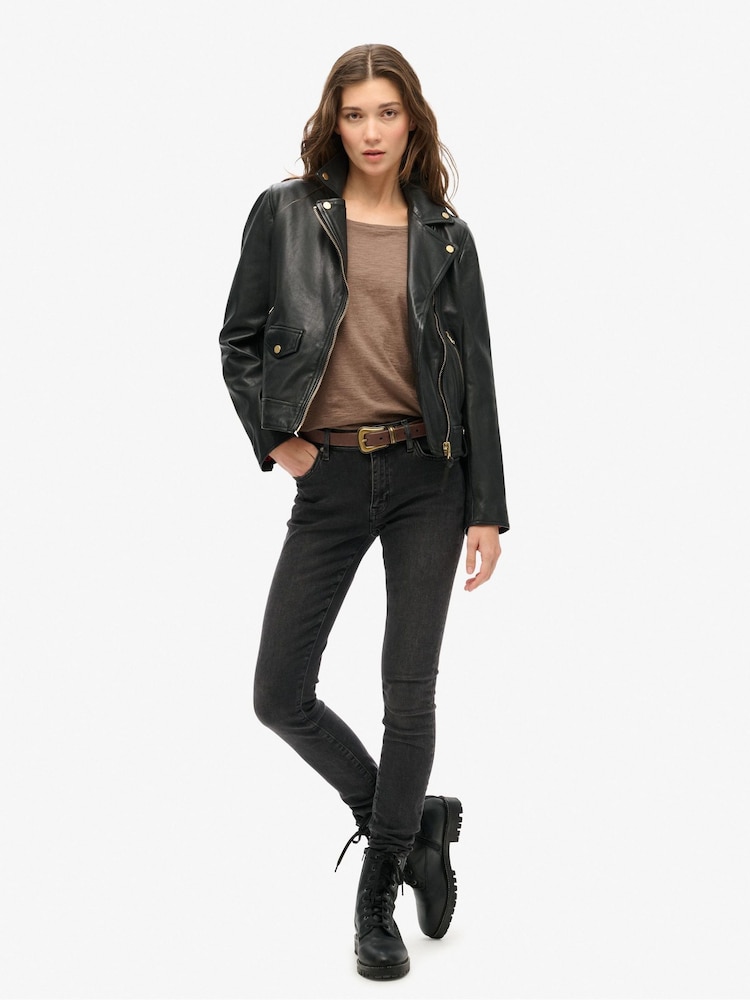 Superdry Nut Brown Marl Long Sleeve Jersey Top - Image 2 of 5