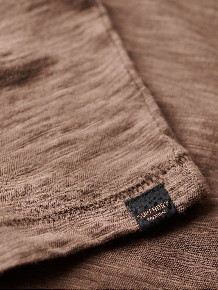 Superdry Nut Brown Marl Long Sleeve Jersey Top - Image 5 of 5