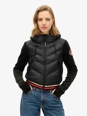 Superdry Black Hood Storm Fuji Hybrid Bomber Jacket - Image 1 of 6